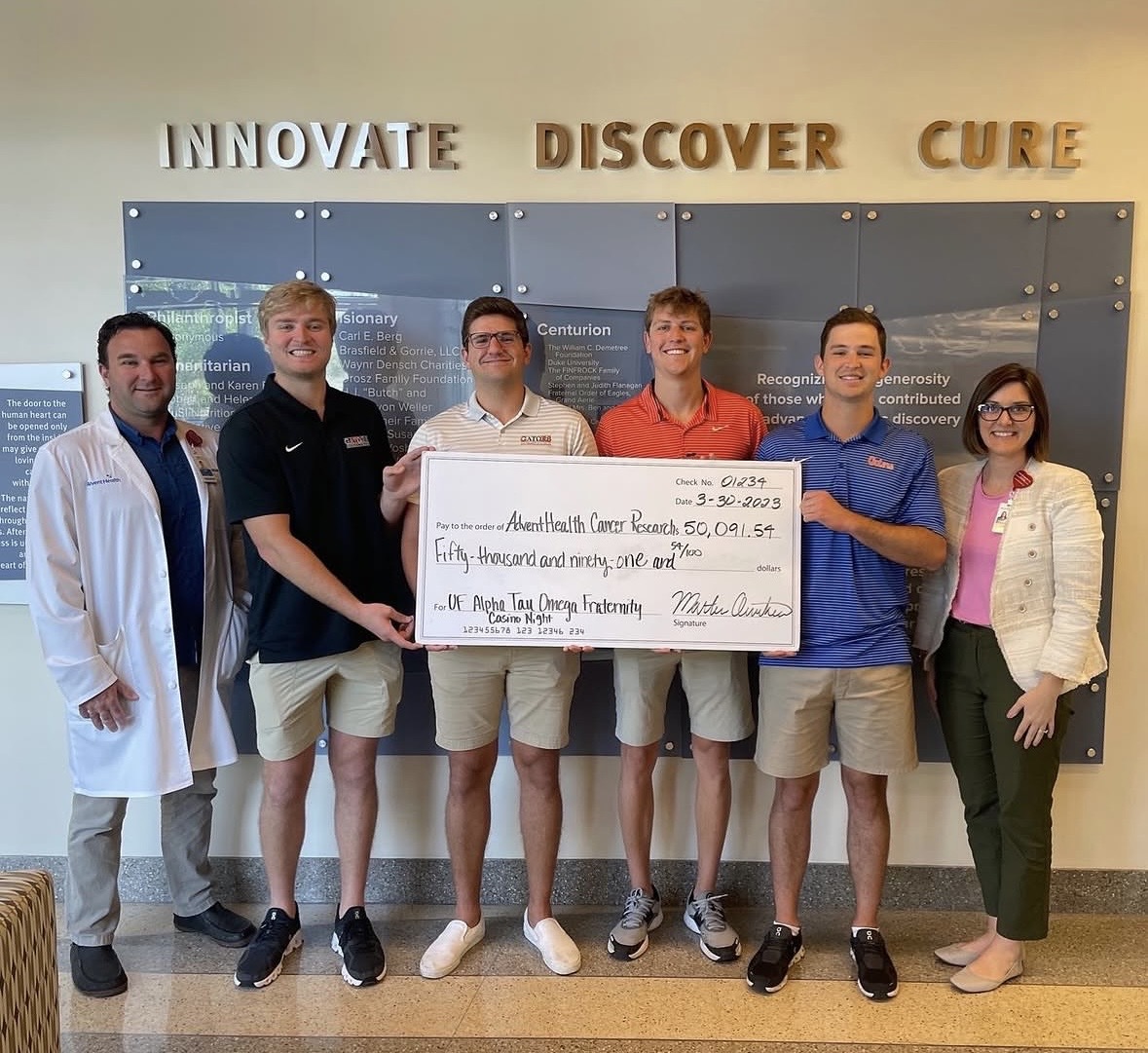 Check presentation at AdventHealth
